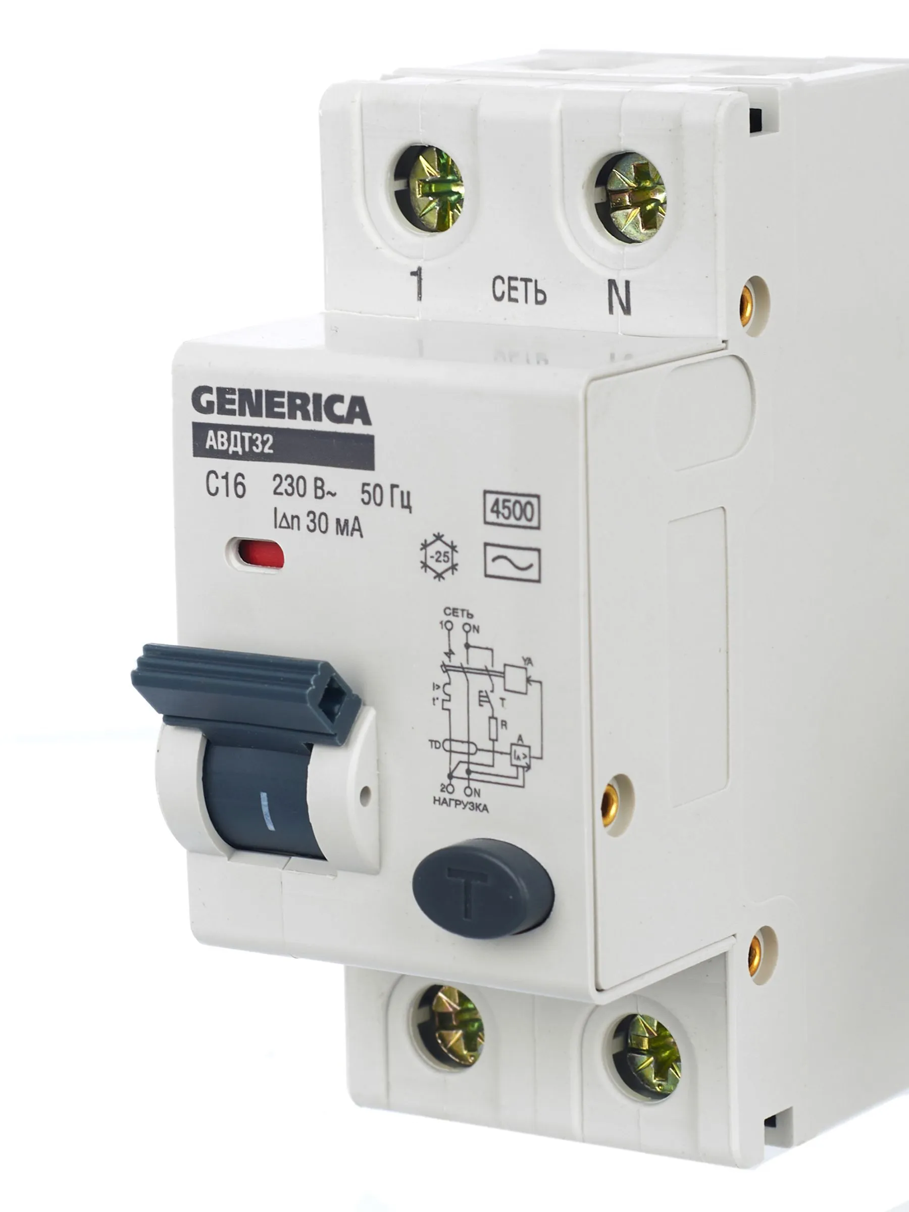 Автоматический выключатель дифференциального тока АВДТ32 C16 GENERICA - Фото 2