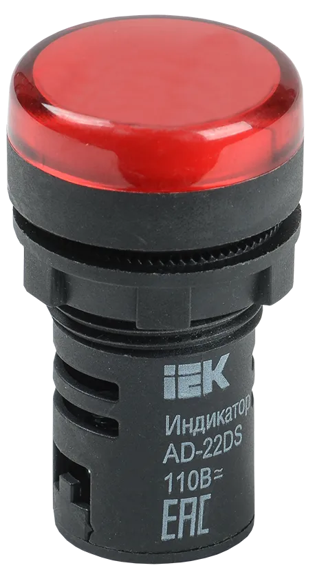 Лампа AD22DS(LED)матрица d=22мм красный 24В AC/DC IEK