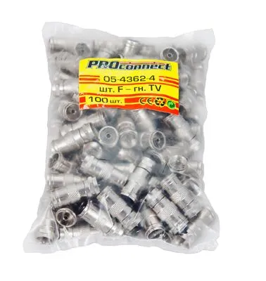 Переходник штекер F – гнездо TV PROconnect - Фото 3