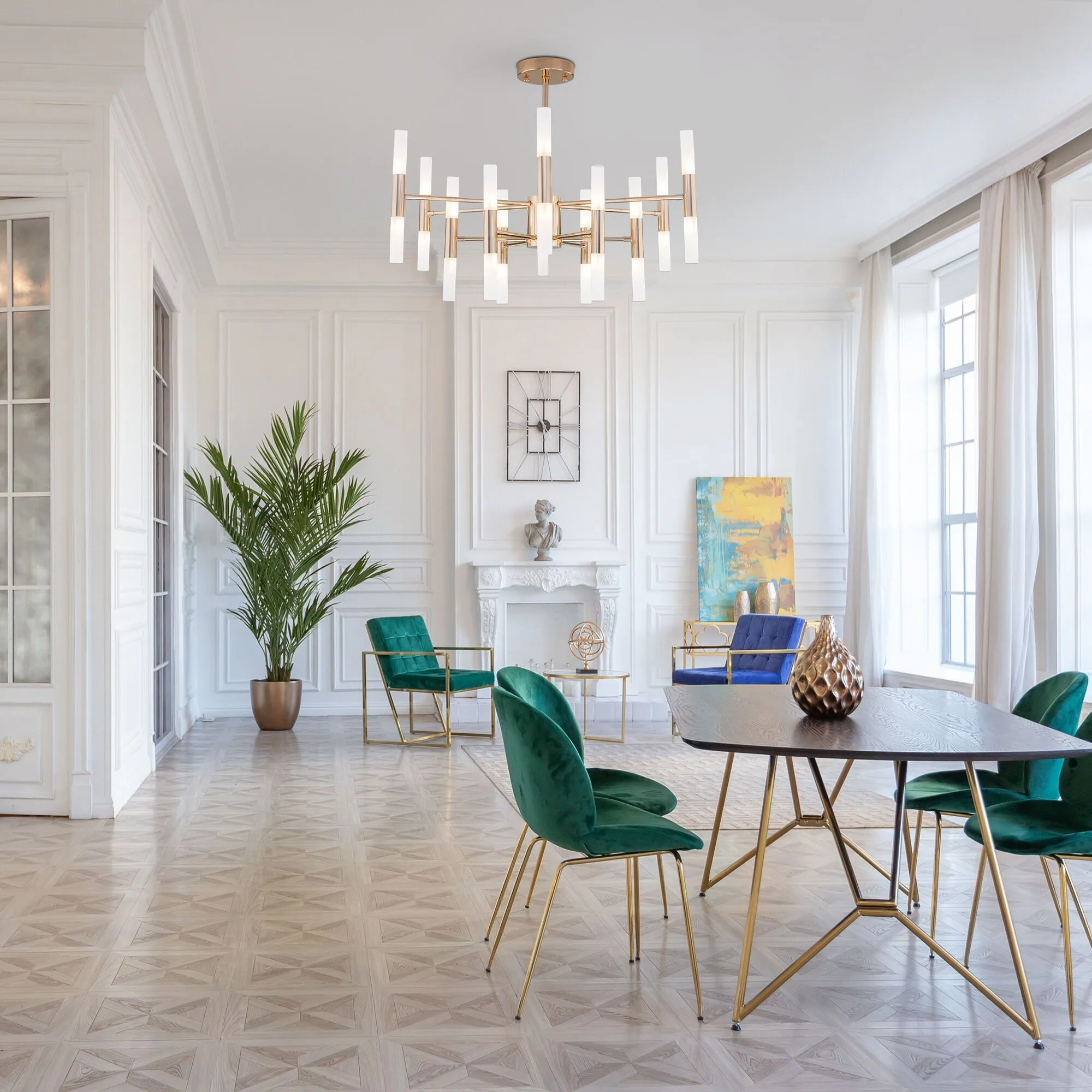 Умный потолочный светильник 350 золото / белый  Eurosvet - Фото 3