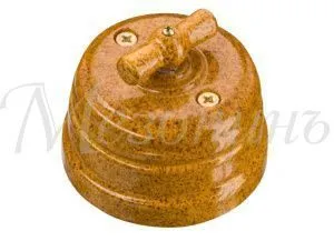 Art-Decor Выключатель ретро фарфоровый проходной на 2 положения в компл с подъемной рамкой 10А 2