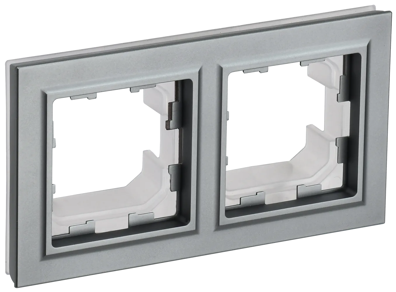 BRITE Рамка 2-местная IP44 РУ-2-БрС-44 сталь IEK