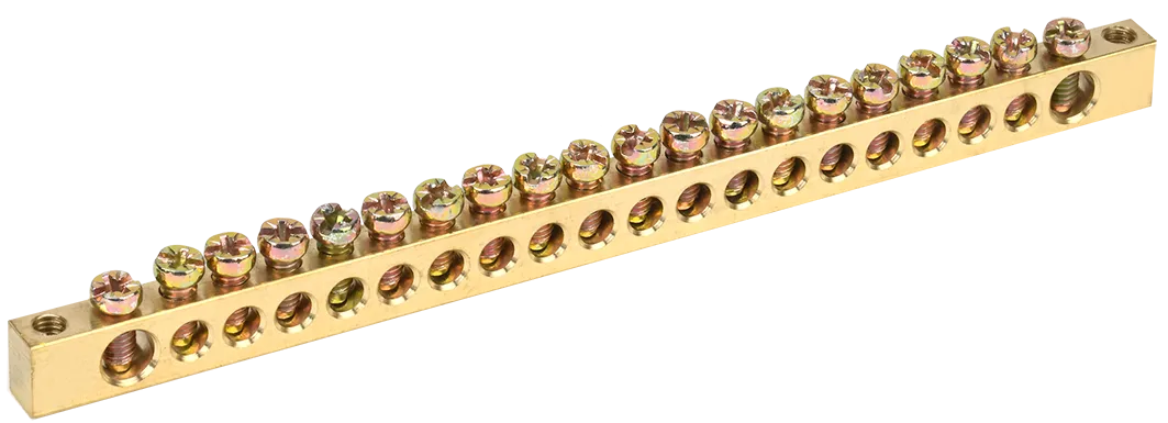 Шина PEN "земля-ноль" 6х9мм 20/2 (20групп/крепеж по краям) IEK