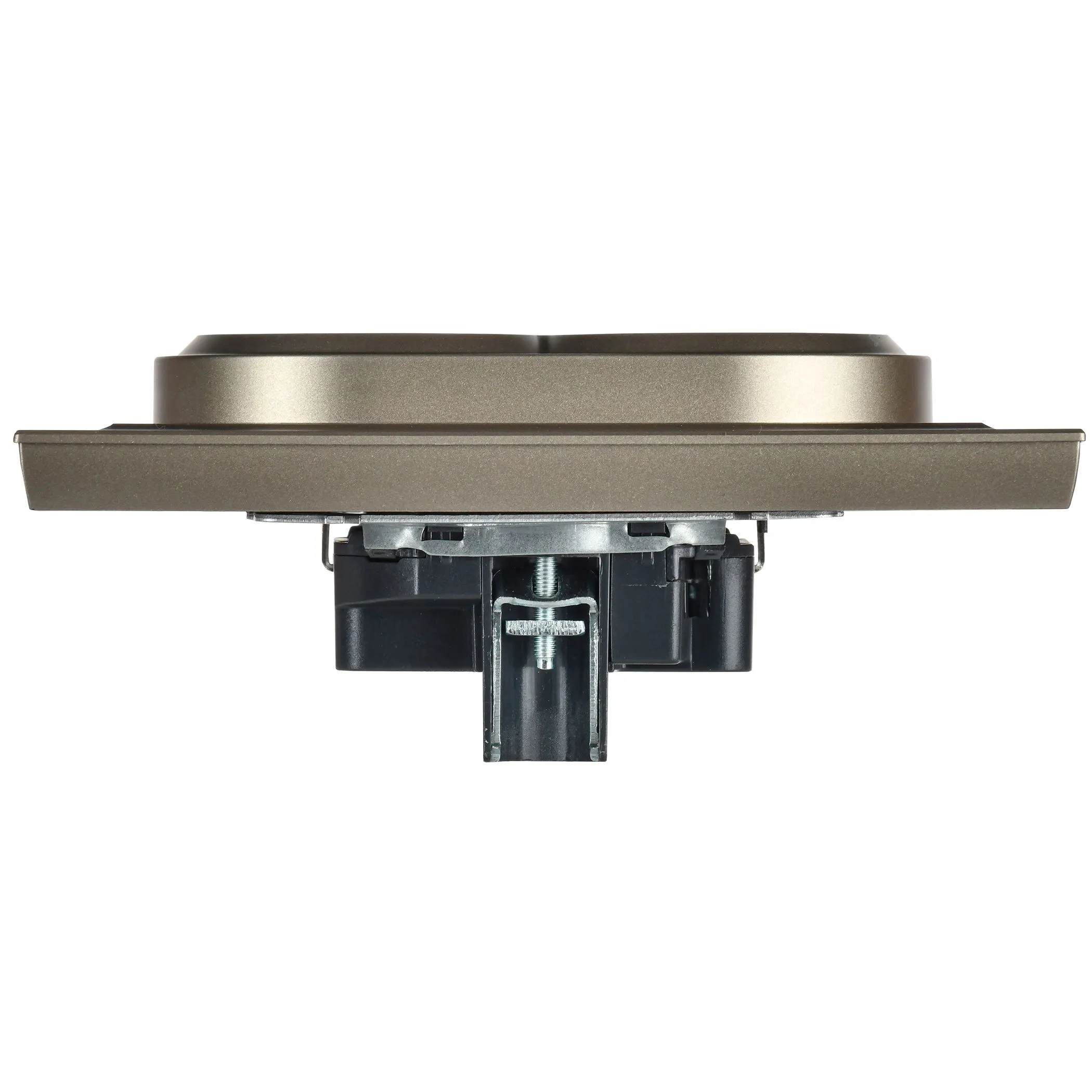 BRITE Розетка 2-местная с заземлением без защитных шторок 16А в сборе РС12-3-БрШ шампань IEK - Фото 2