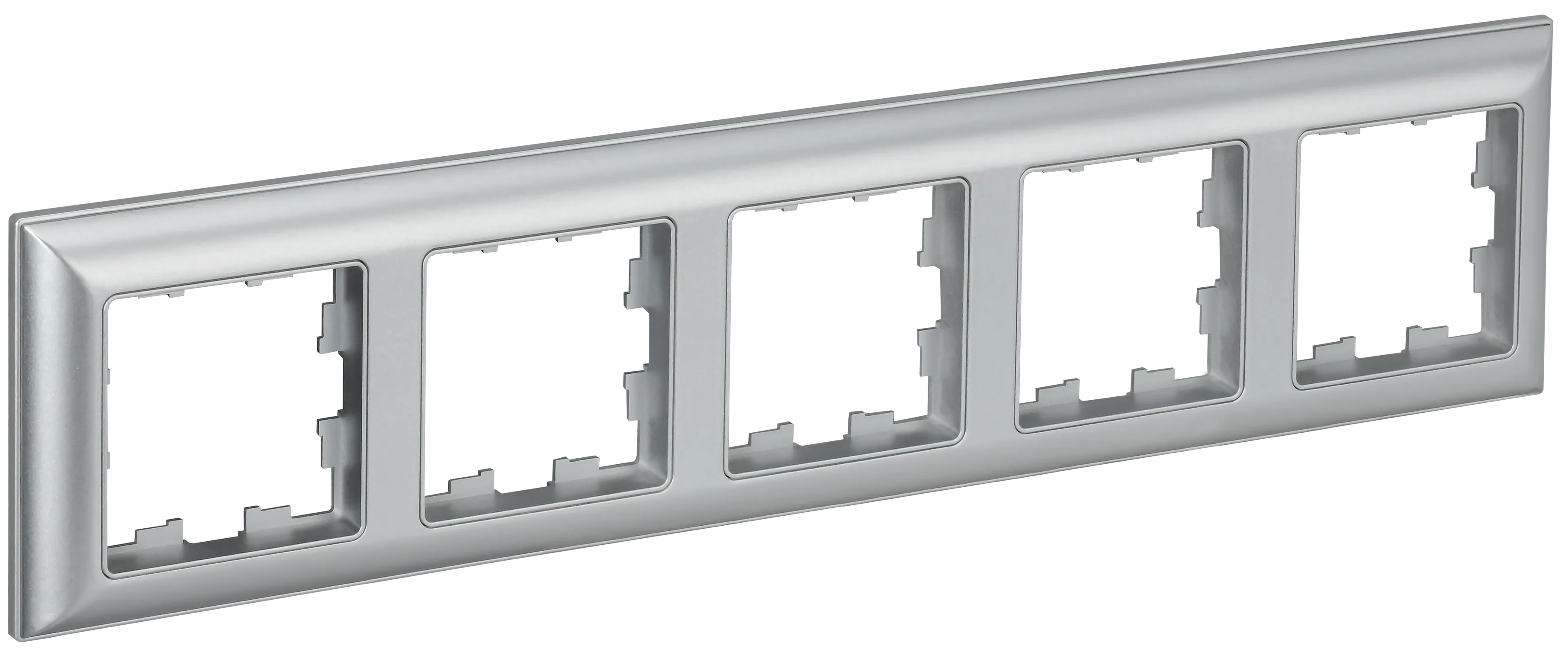 BRITE Рамка 5-местная РУ-5-Бр алюминий/алюминий IEK