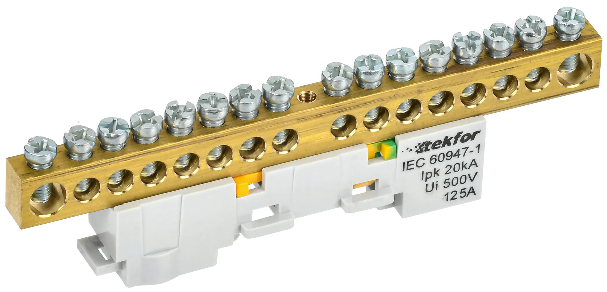 TEKFOR Шина PE "земля" неизолированная на универсальном держателе 8х12-16-Ж IEK