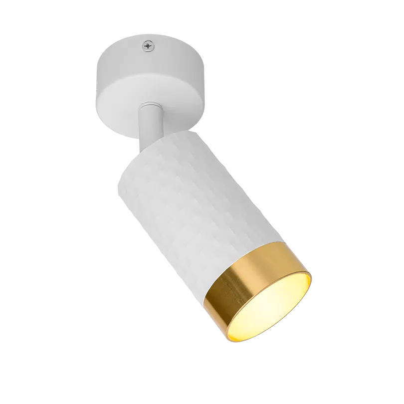 Накладной светильник WOLTA WSL-GU10/S10WG IP20 под лампу GU10 Белый/золото CELLA D60x170 1/50 - Фото 4