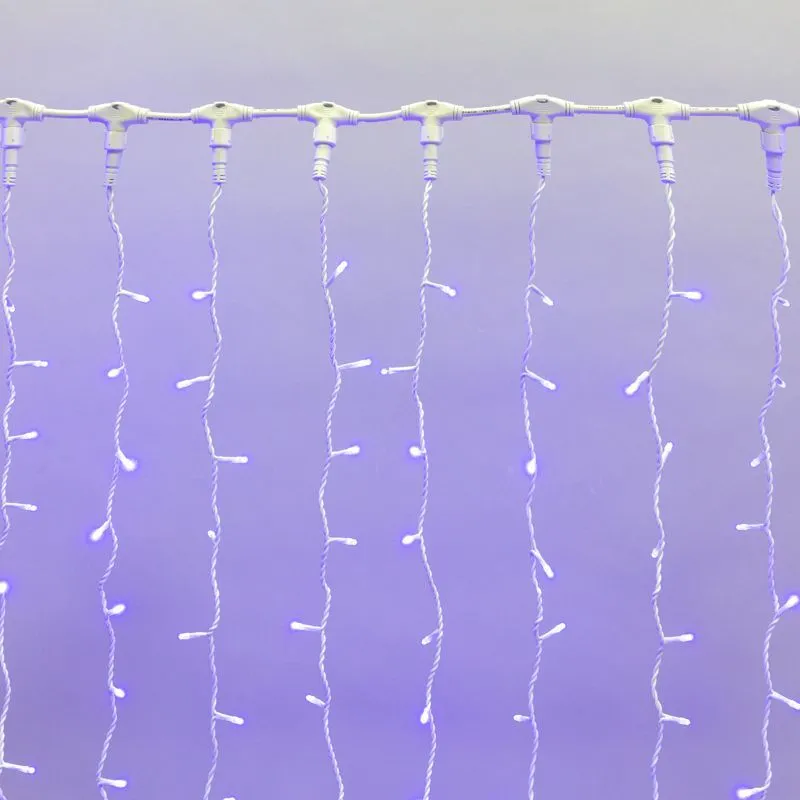 Гирлянда светодиодная Занавес 2х1,5м 360 LED СИНИЙ белый ПВХ IP65 постоянное свечение 230В блок в комплекте NEON-NIGHT 235-113