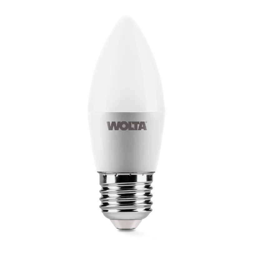 Лампа светодиодная "Свеча-C37" 7.5Вт 450лм 6500К Е27 (50шт/уп) WOLTA - Фото 2