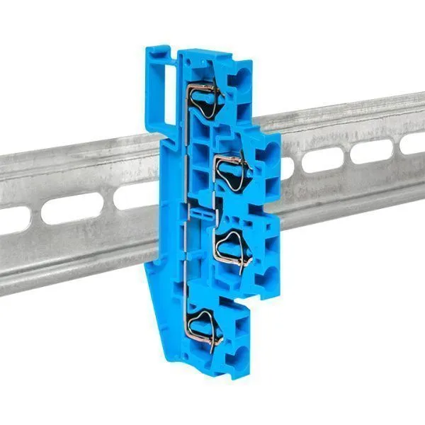 Колодка клеммная пружинная двойная JXB-ST-4 32А синяя EKF - Фото 3