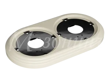 Рамка двухместная пластиковая, 163x92x14 мм, цвет - слоновая кость, серия УСАДЬБА, ТМ МЕЗОНИНЪ