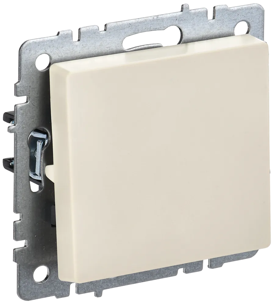 BRITE Выключатель 1-клавишный самовозвратный 10А ВС10-1-4-БрКр бежевый IEK