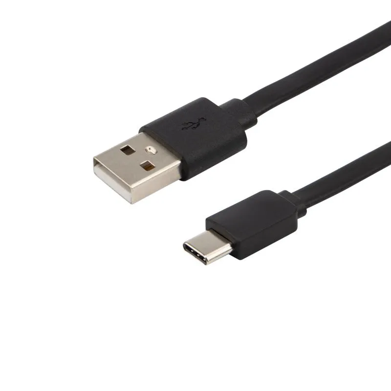 Кабель USB-A – Type-C, 2,4A, 1м, ПВХ, черный, плоский REXANT - Фото 4