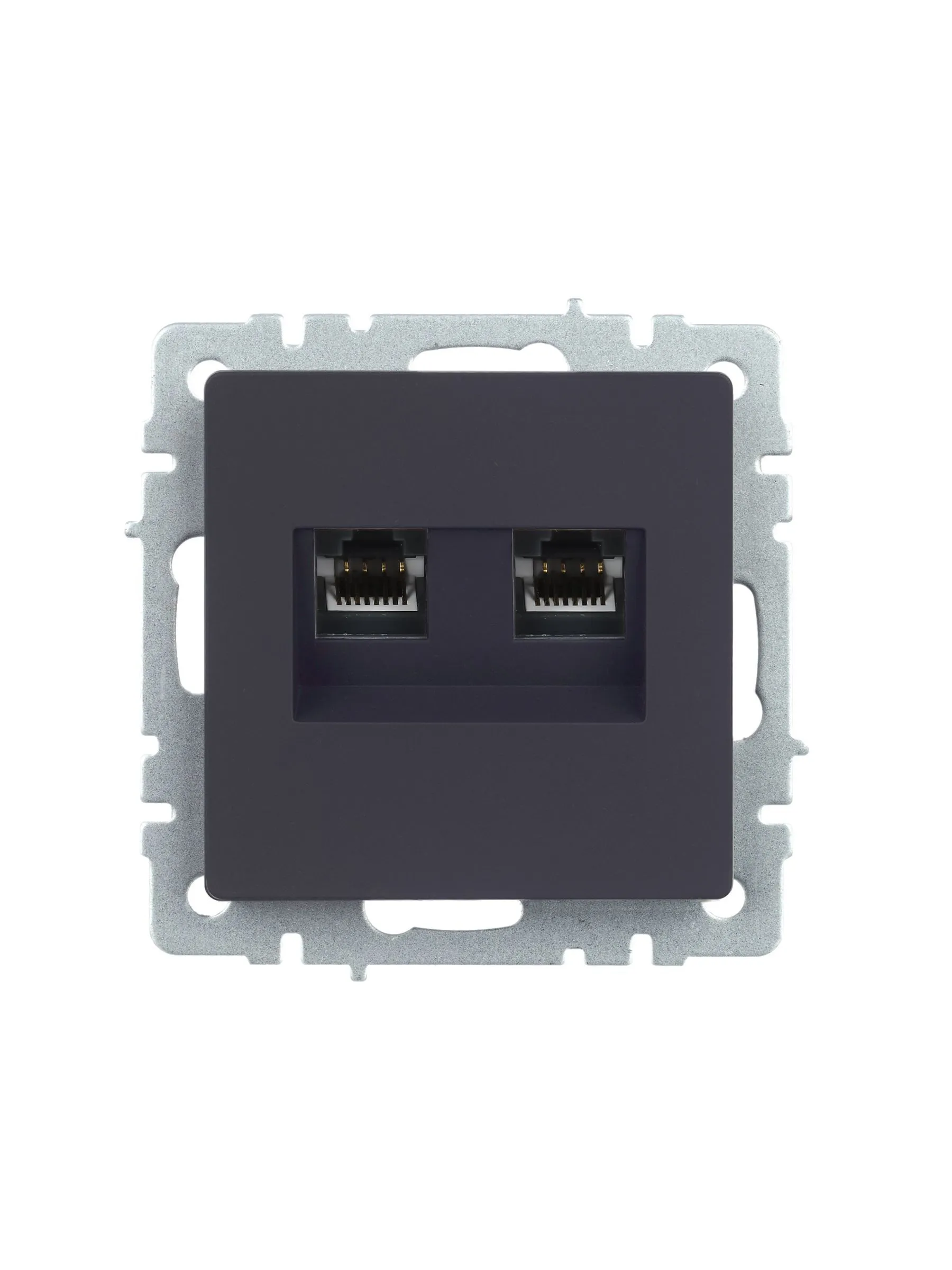 BRITE Розетка компьютерная двойная RJ45 кат.5E РК10-2-БрГ графит IEK - Фото 8