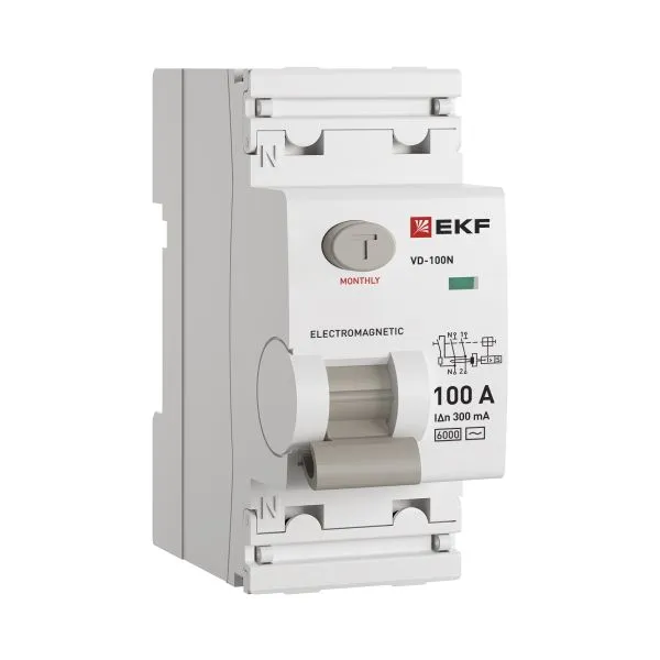 ВДТ ВД-100N 2P 100А 300мА AC эл-мех 6кА PROXIMA EKF