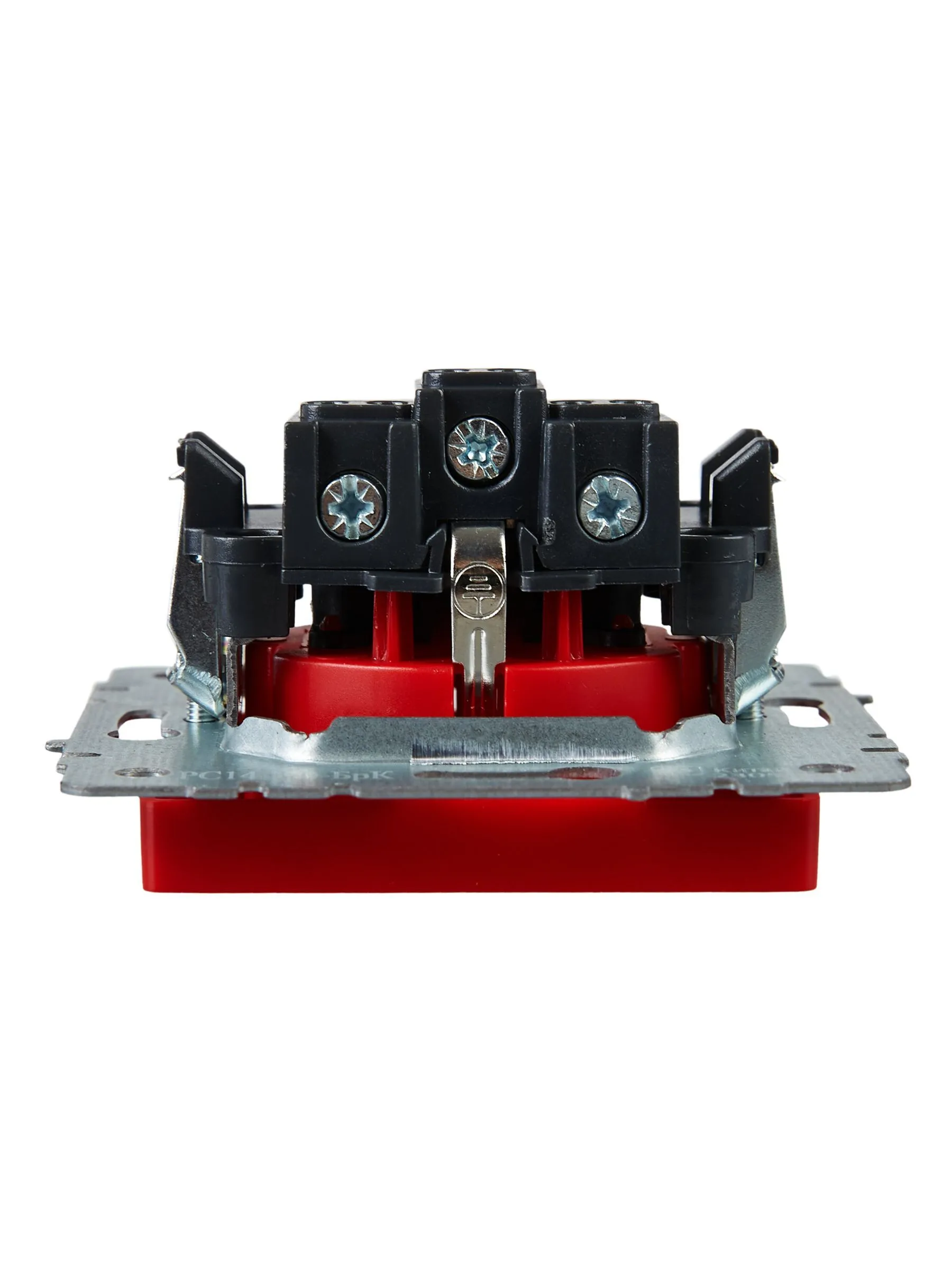 BRITE Розетка 1-местная с заземлением с защитными шторками 16А РС14-1-0-БрК красный IEK - Фото 4