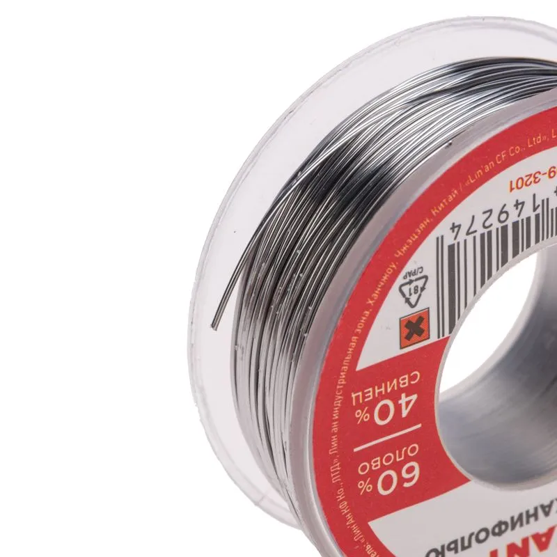 Припой с канифолью, 100г, Ø0,5мм, (олово 60%, свинец 40%), катушка, блистер REXANT - Фото 4