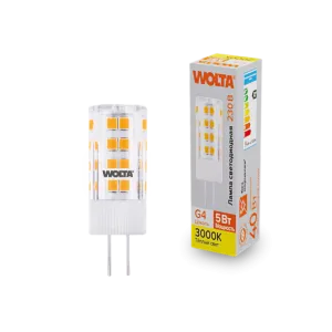 Светодиодная лампа WOLTA WSTD-JC-220V5W3KG4-C 5Вт 3000K G4 WSTD-JC-220V5W3KG4-C