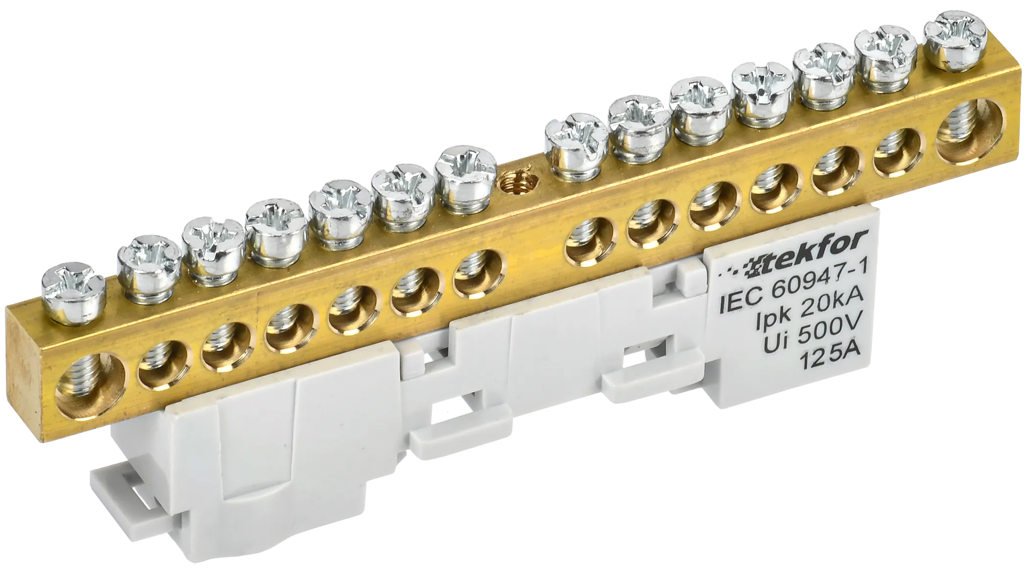 TEKFOR Шина L "фаза" неизолированная на универсальном держателе 8х12-14-Ср IEK TF-NN20-14-DL-K03