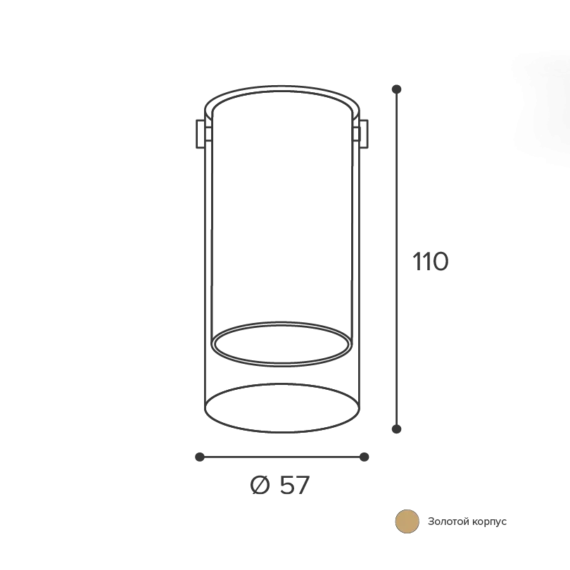 Накладной светильник WOLTA WSL-GU10/07G IP20 под лампу GU10 Золото ORO D57x110 1/100 - Фото 3