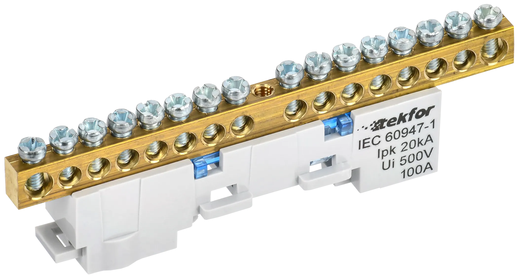 TEKFOR Шина N "ноль" неизолированная на универсальном держателе 6х9-16-С IEK TF-NN10-16-DL-K07