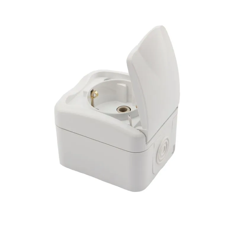 Розетка одноместная (керамика) Mini OG IP54 с/з, о/у, белая KRANZ - Фото 4