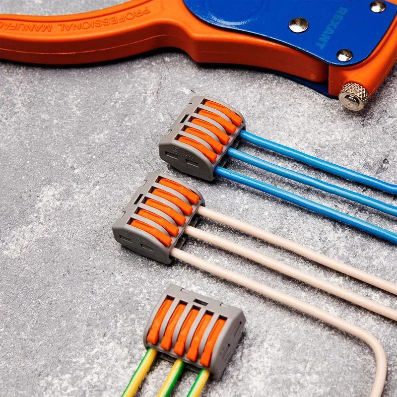 Универсальная клемма СМК 222-415, 5-проводная серая 0,08-2,5/4 мм² (блистер 5 шт./уп.) REXANT - Фото 2