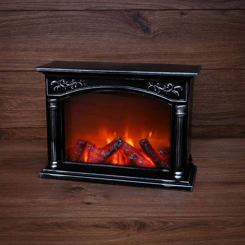 Светодиодный камин Классика с эффектом живого огня 33х12х24 см, батарейки 3хС (не в комплекте) или от USB (в комплекте) 511-030