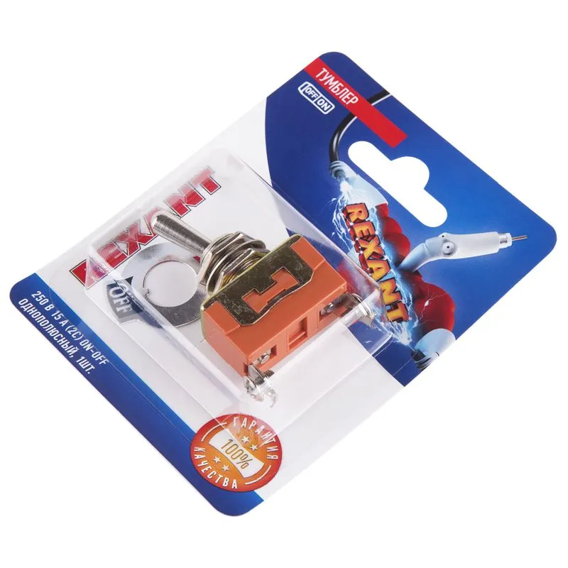 Тумблер 250V 15А (2c) ON-OFF однополюсный  (KN-101)  REXANT (в упак. 1шт.) - Фото 4