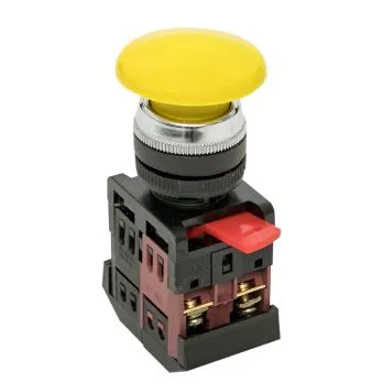 Кнопка AEA-22 желтая NO+NC Грибок EKF