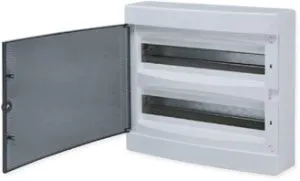 Щит распределительный навесной "Unix" прозрачная дверь 2х18 (36) модулей 361x396x112 IP40 ux-2x18-n