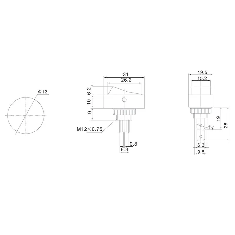 Выключатель клавишный 12V 30А (3с) ON-OFF черный ОВАЛ с красной подсветкой (RWB-523, ASW-20D-2) REXANT - Фото 2