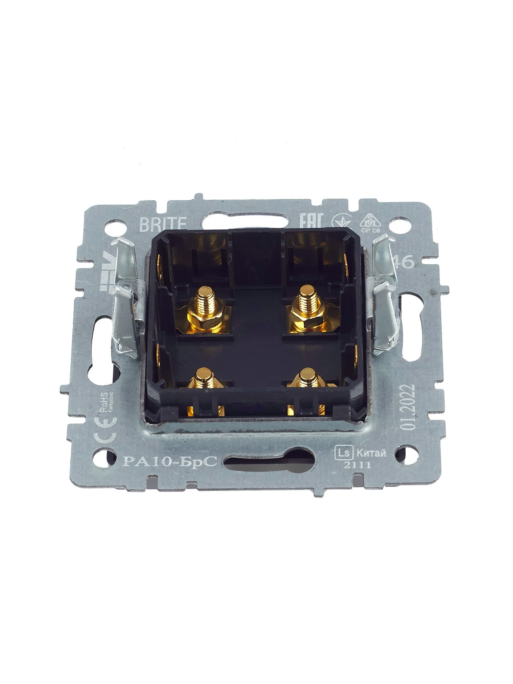 BRITE Аудиорозетка 4-местная РА10-БрС сталь IEK - Фото 5