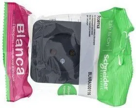 Розетка 1-м ОП Blanca 16А IP20 250В без заземл. без защ. шторок с изолир. пластиной антрацит SE BLNRA000116 - Фото 4