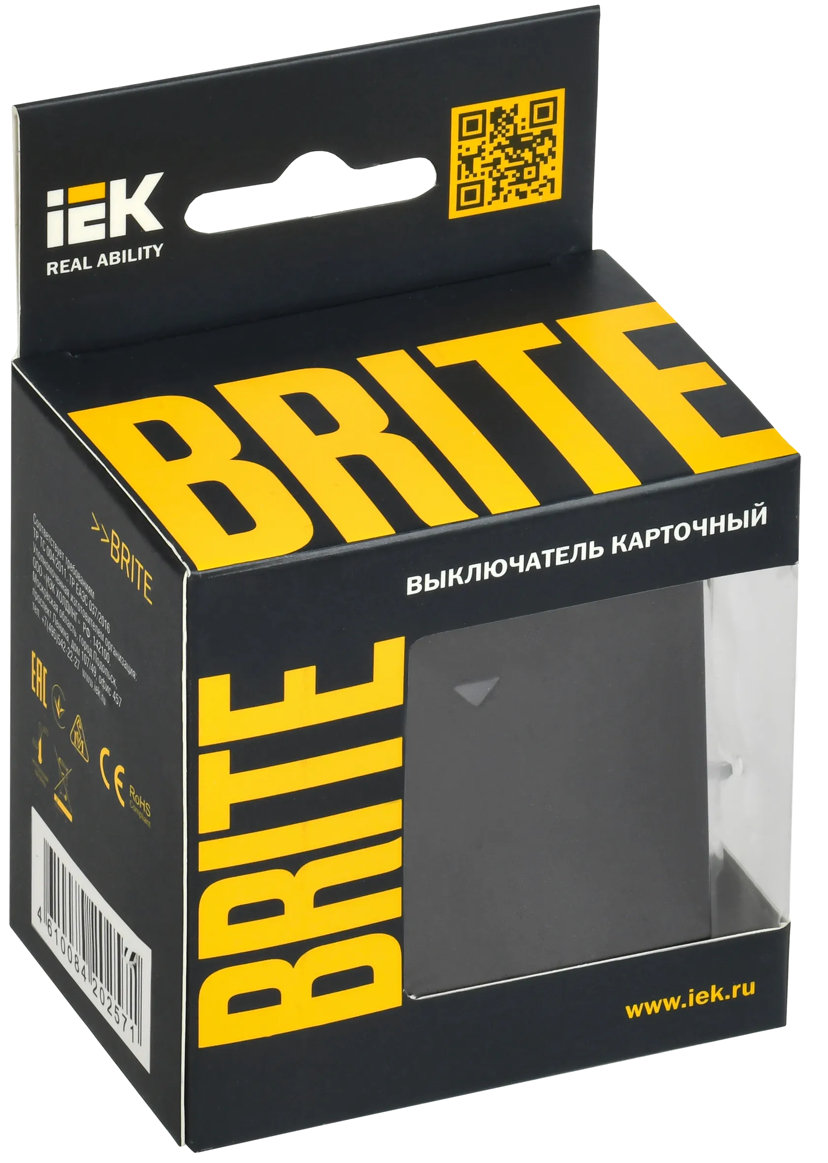 BRITE Выключатель карточный 30А ВС10-1-8-БрГ графит IEK - Фото 2