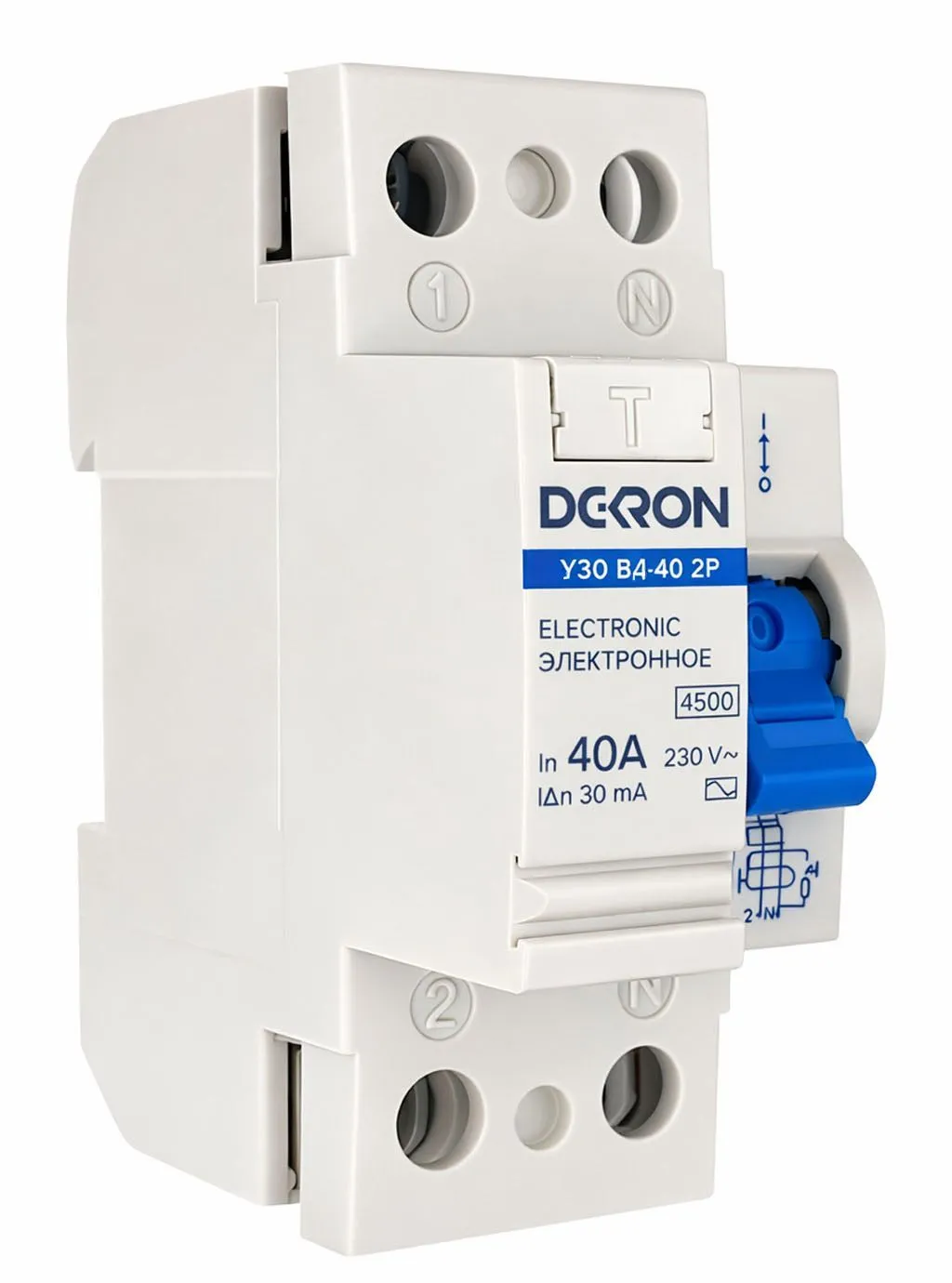 Устройства защитного отключения УЗО ВД-40 2P 40А/30мА тип АС 4.5кА - Фото 3