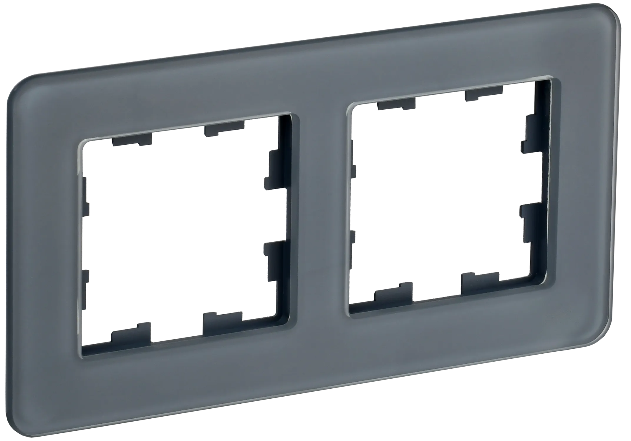 BRITE Рамка 2-местная РУ-2-2-Бр стекло графит RE IEK