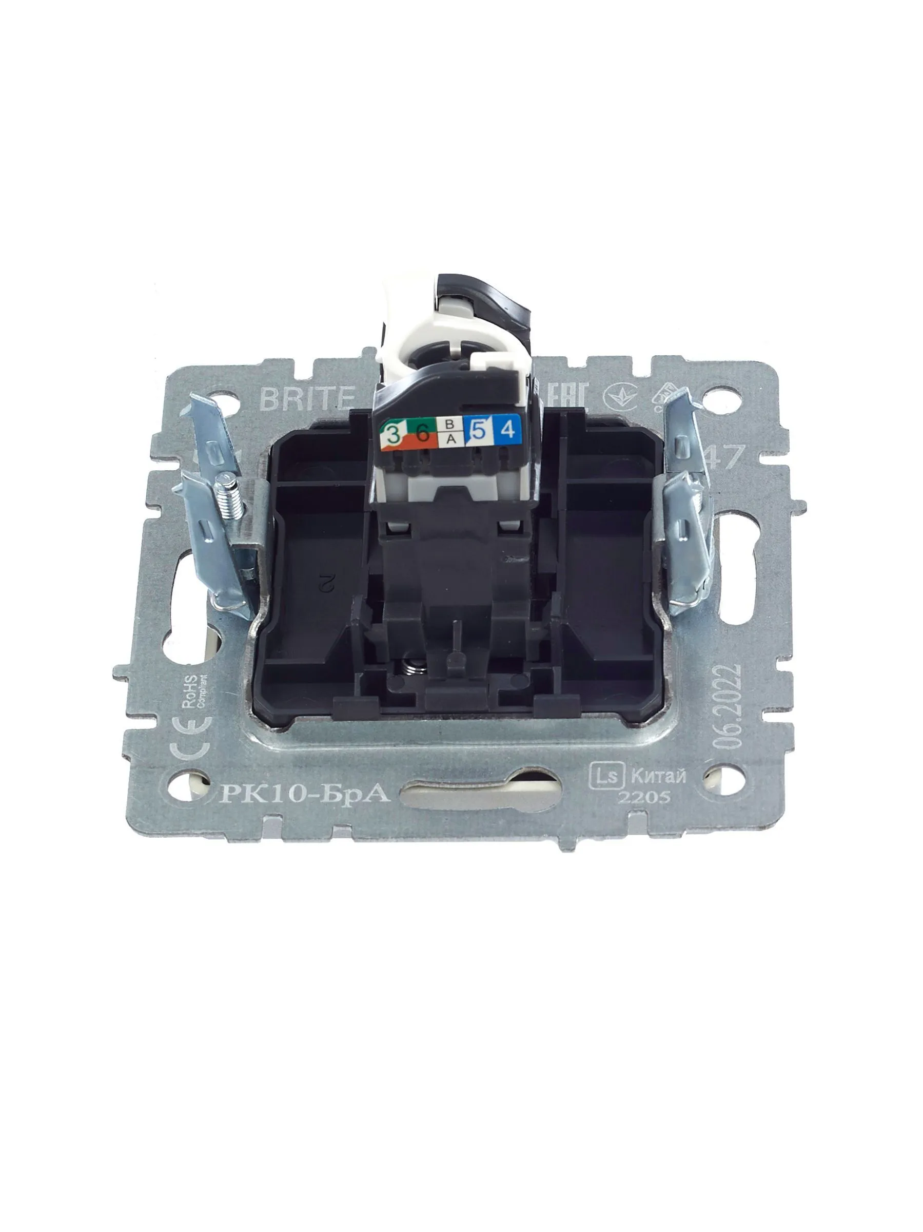 BRITE Розетка компьютерная RJ45 кат.5E РК10-БрА алюминий IEK - Фото 4