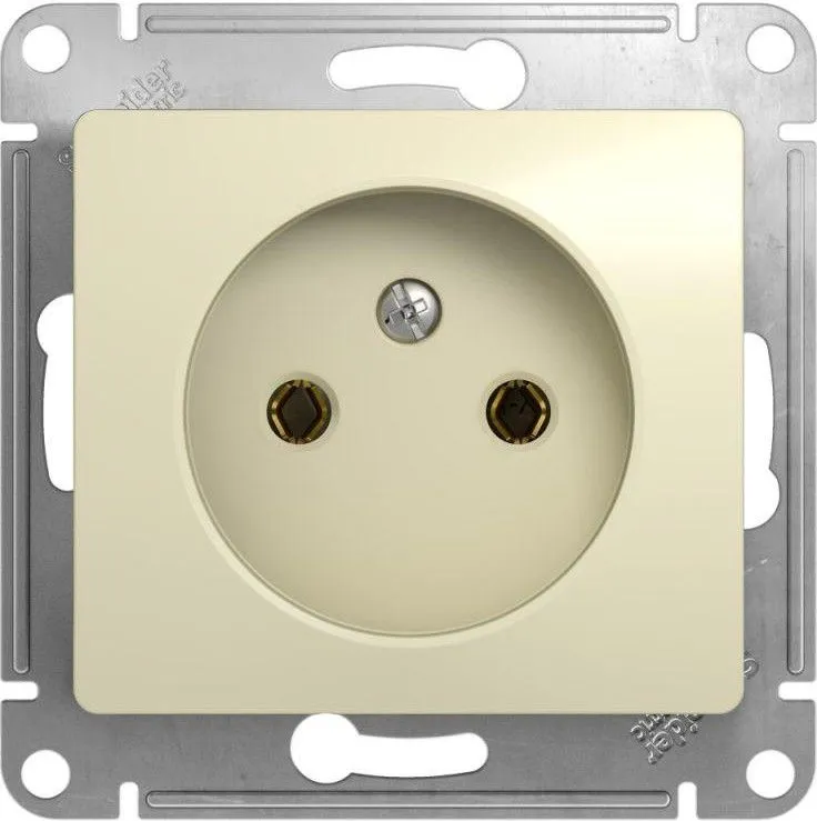 Розетка 1-м СП Glossa 16А IP20 без заземл. механизм беж. SE GSL000241