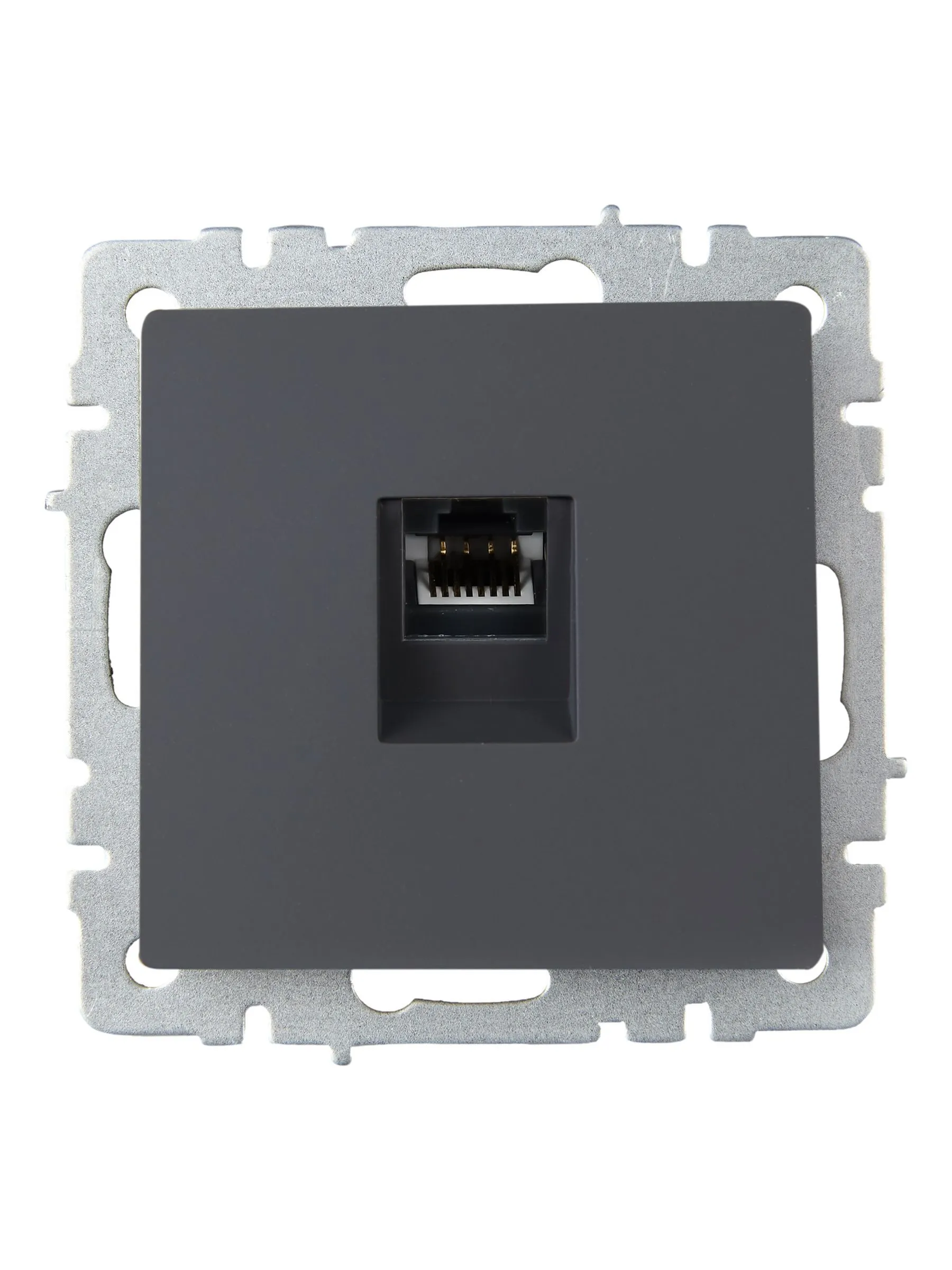 BRITE Розетка компьютерная RJ45 кат.6 РК11-БрГ графит IEK - Фото 3