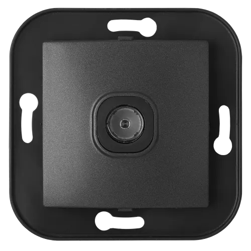 Розетка телевизионная скрытой установки (полимерный суппорт) ТР-047 графит