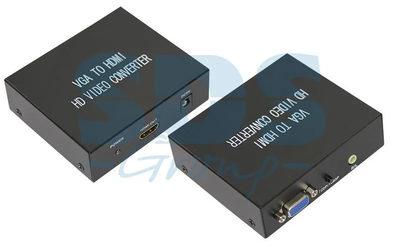 Конвертер VGA + Стерео 3,5мм на HDMI, металл REXANT 17-6907