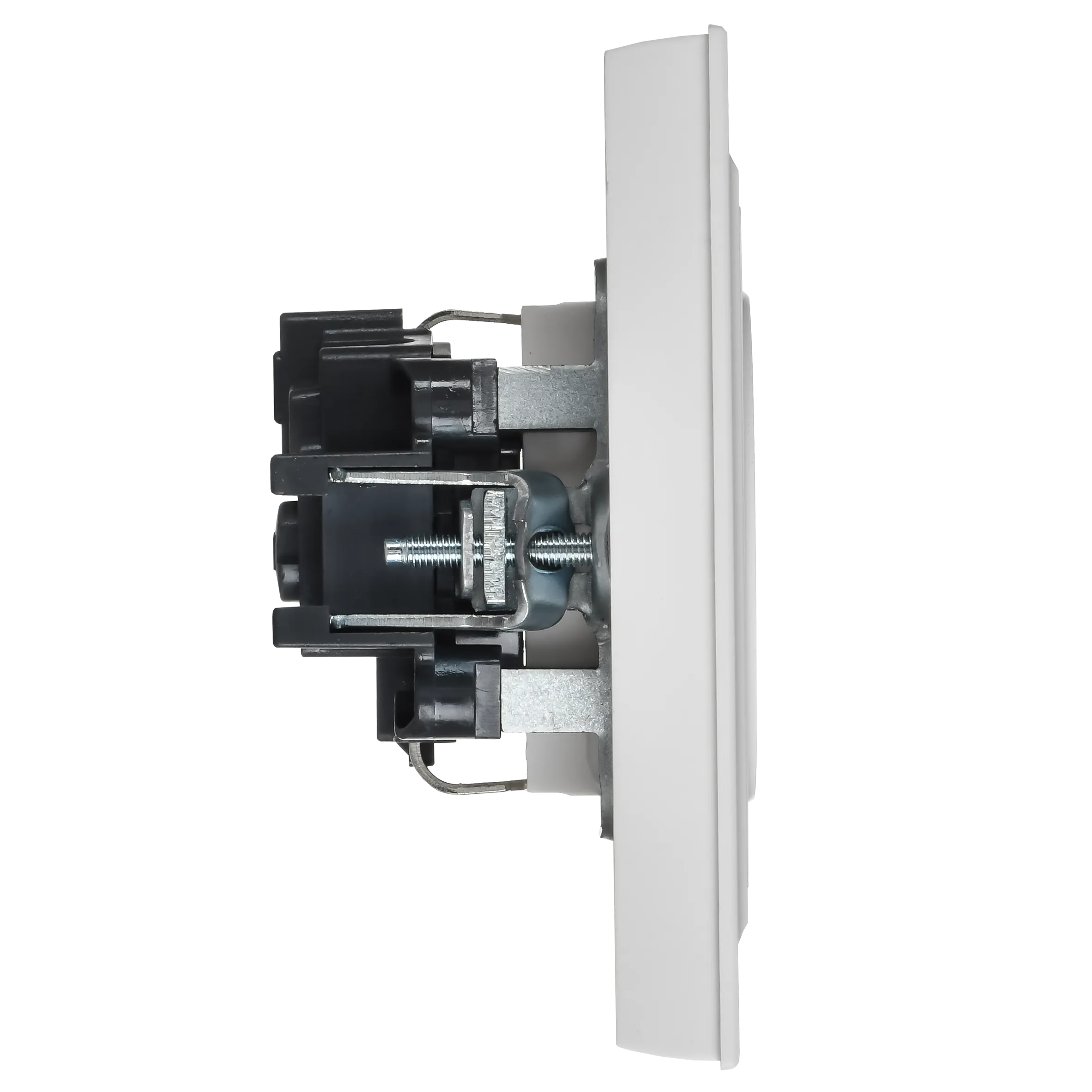 BRITE Розетка 1-местная с заземлением с защитными шторками 16А в сборе РСР14-1-0-БрАБ арктический белый IEK - Фото 3