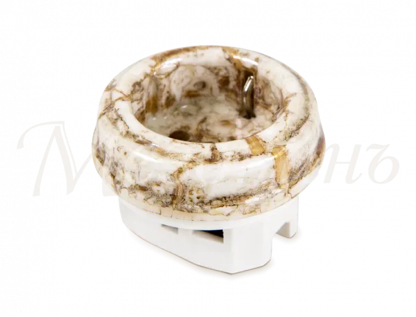 Розетка ретро фарфоровая , двухполюсная, с заземляющим контактом  ((D70x20,16А, 250В, IP20, без подъ