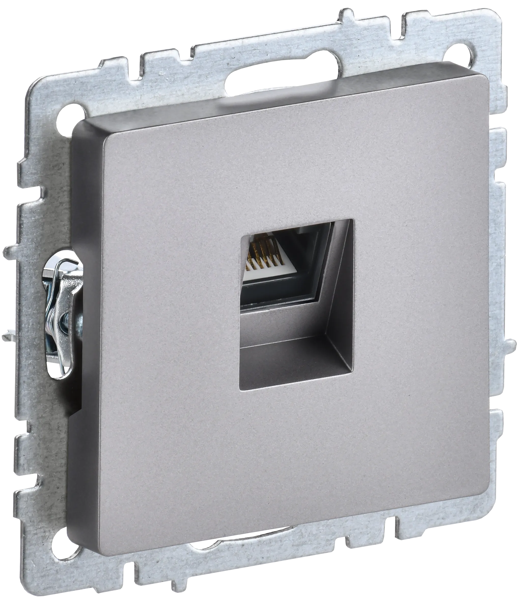 BRITE Розетка компьютерная RJ45 кат.5E РК10-БрС сталь IEK