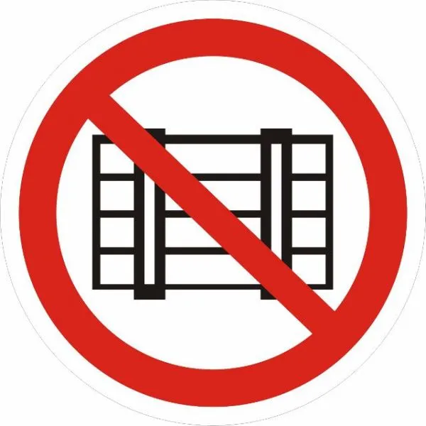 Знак наклейка P12 "Запрещается загромождать проходы и (или) складировать" (200x200) EKF