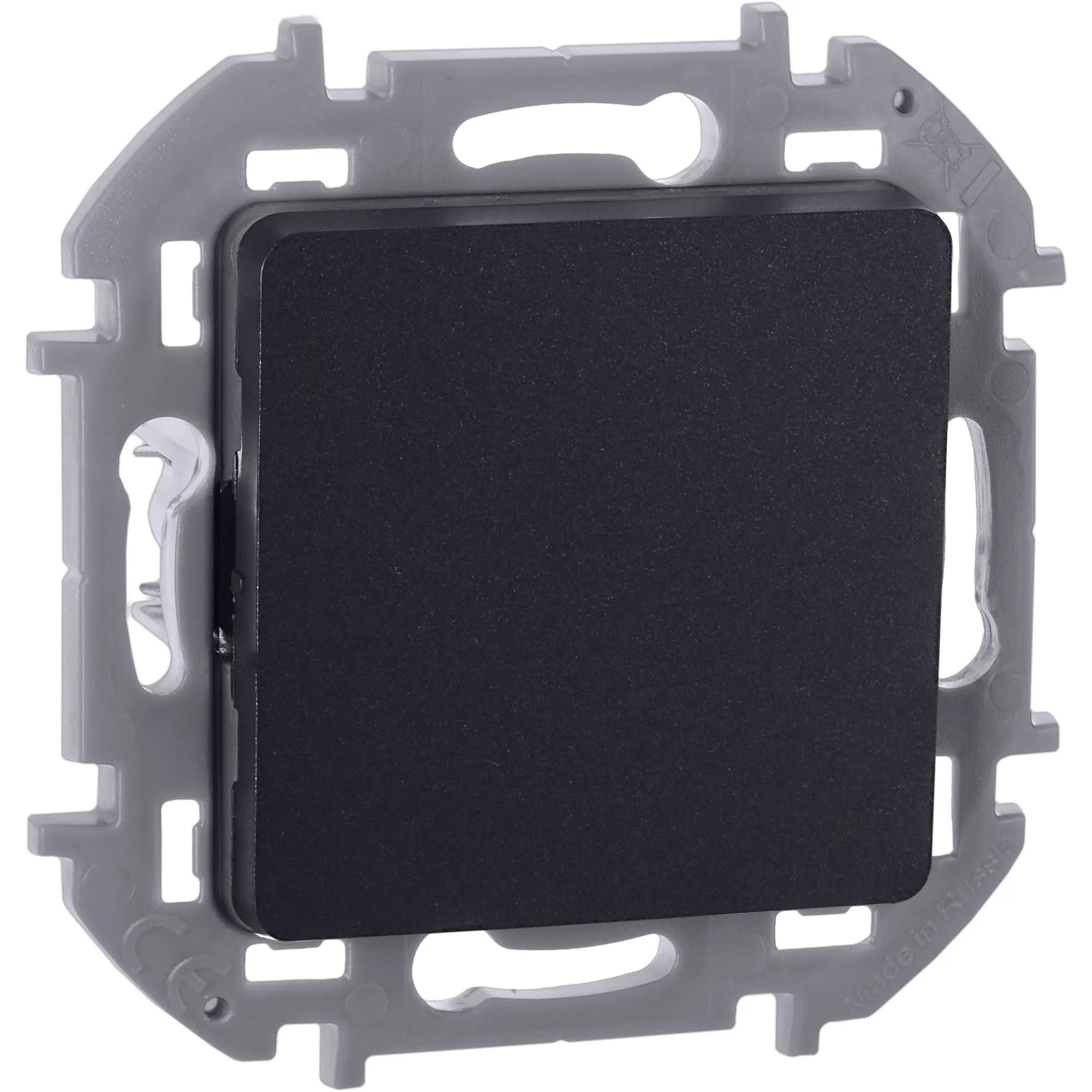 INSPIRIA Выключатель 1-клавишный схема 1 10АХ безвинтовые зажимы антрацит 673603