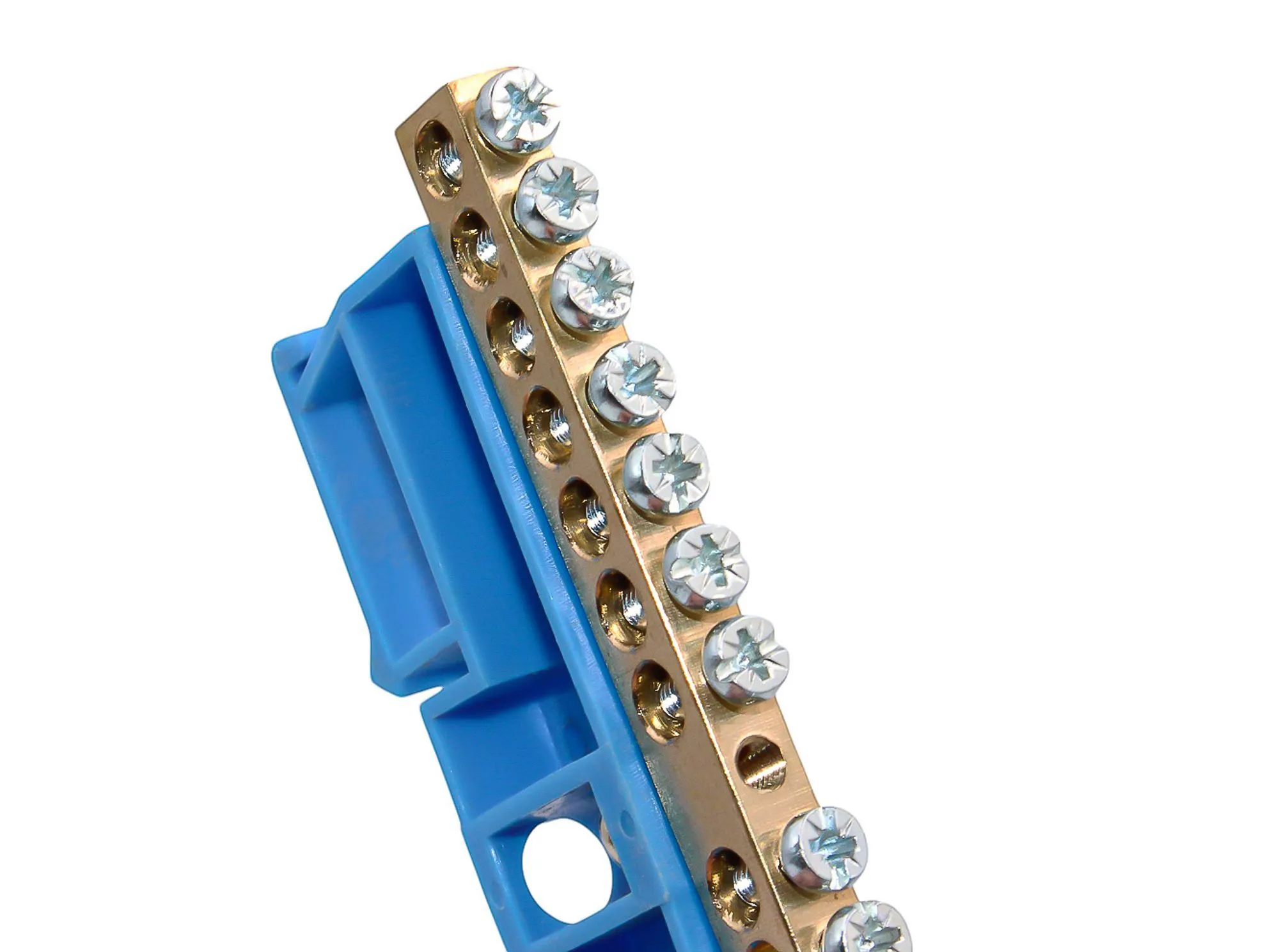 Шина N "ноль" на DIN-изоляторе СИНИЙ 6х9-14 DEKRON - Фото 4