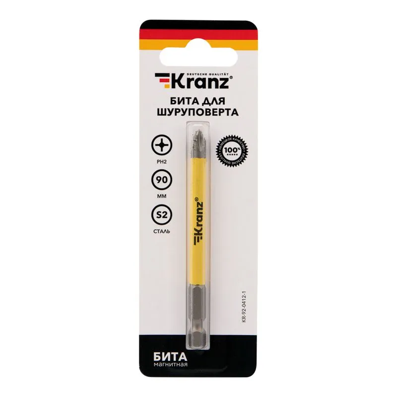 Бита для шуруповерта PH2х90 мм (1 шт./уп.) Kranz - Фото 3