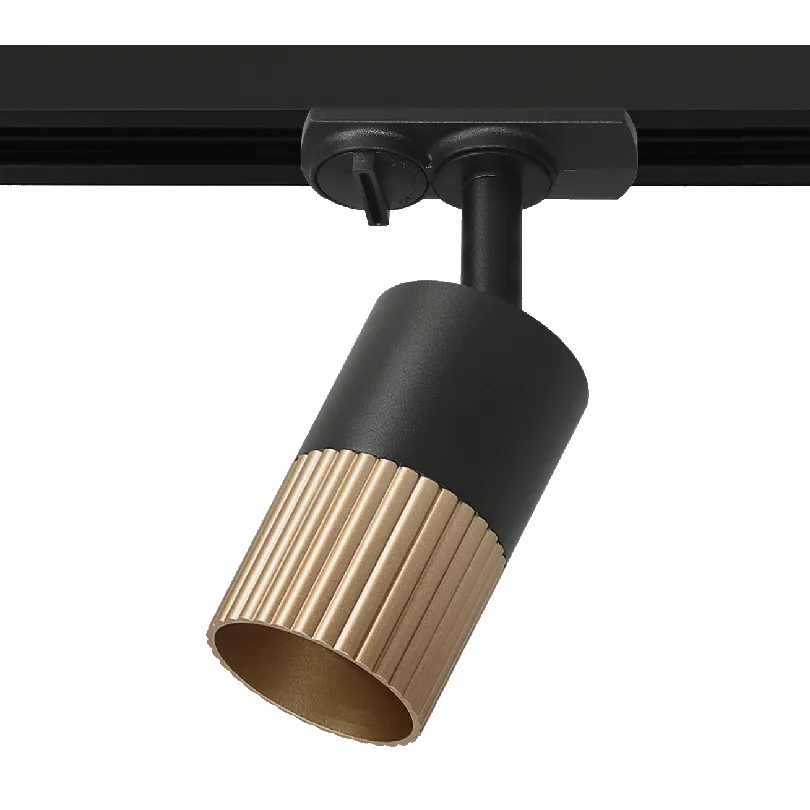 Трековый светильник WOLTA WTL-GU10/18BG-1 DUO под лампу GU10 Чёрный/золото D55x160 WTL-GU10/18BG-1